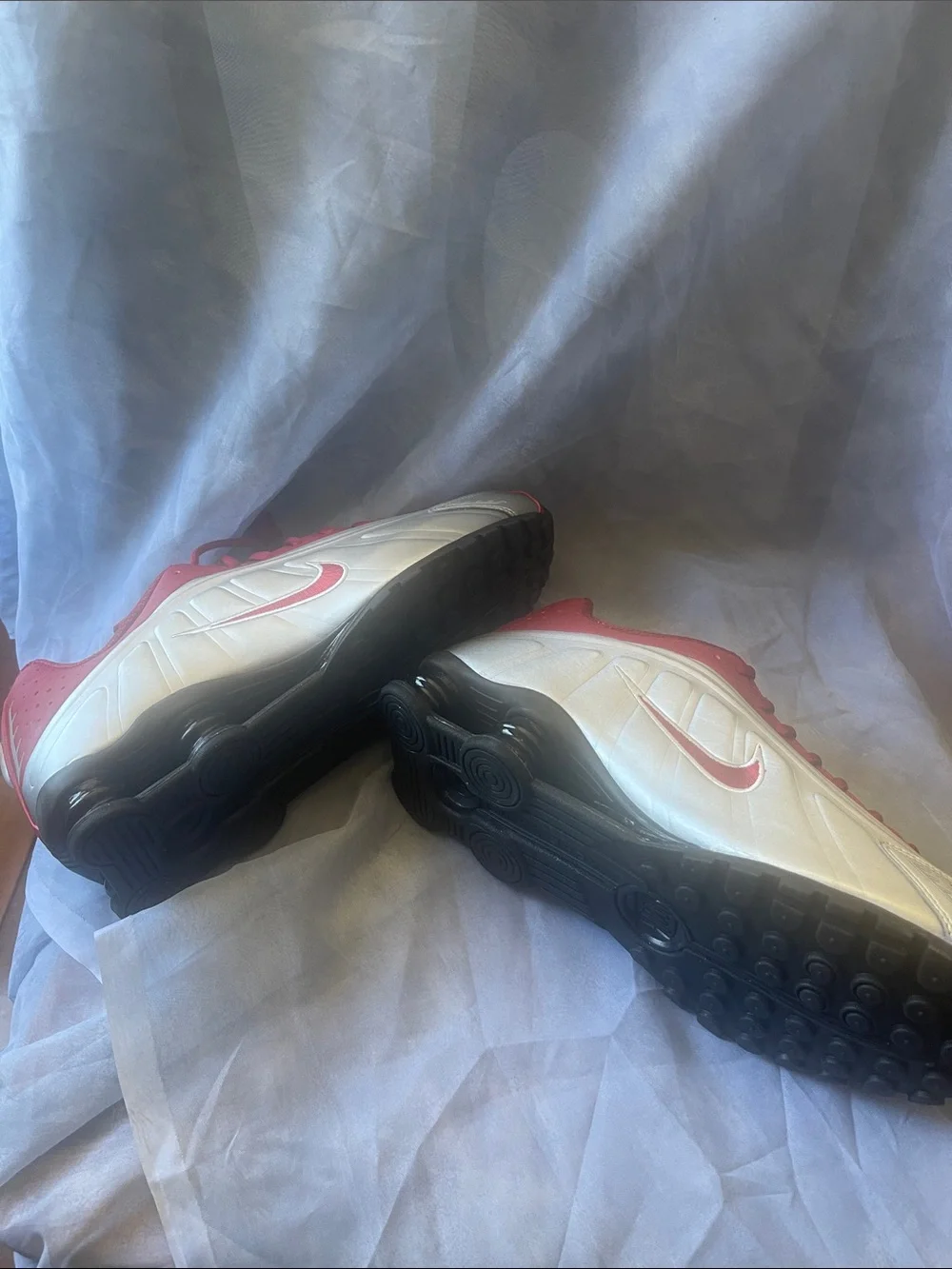 Nike Red and White Shox Retro Running Shoes